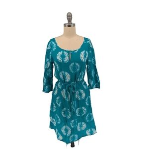 01490 Calypso Tie Dye Tunic Dress Teal Size Small bohemian resortwear coastal